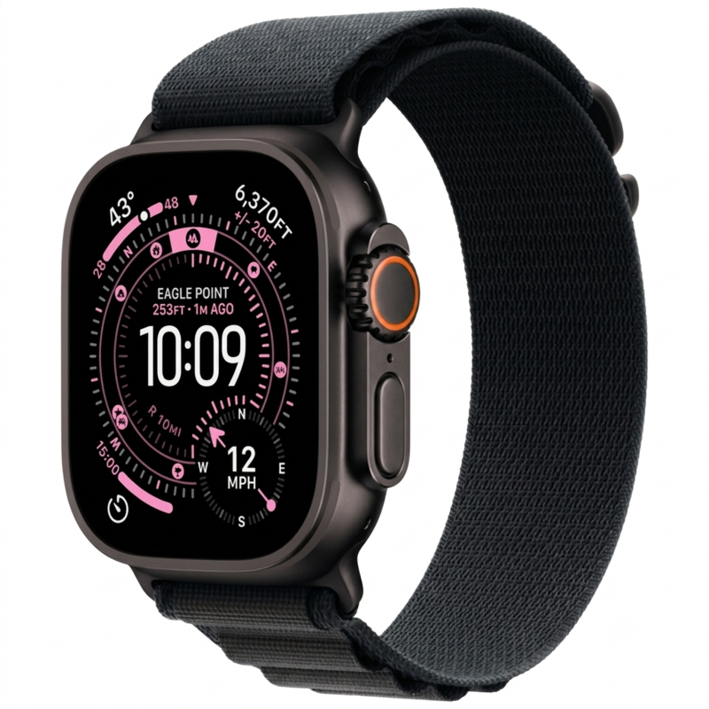 Apple Watch Ultra 3 49mm Black eSim (Black Nylon Strap S)